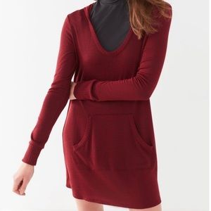 Urban Outfitters Burgundy Hooded Sweater Dress